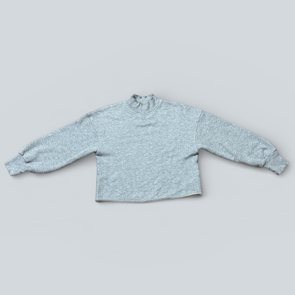 J. Crew Gray Cropped Turtleneck Sweater